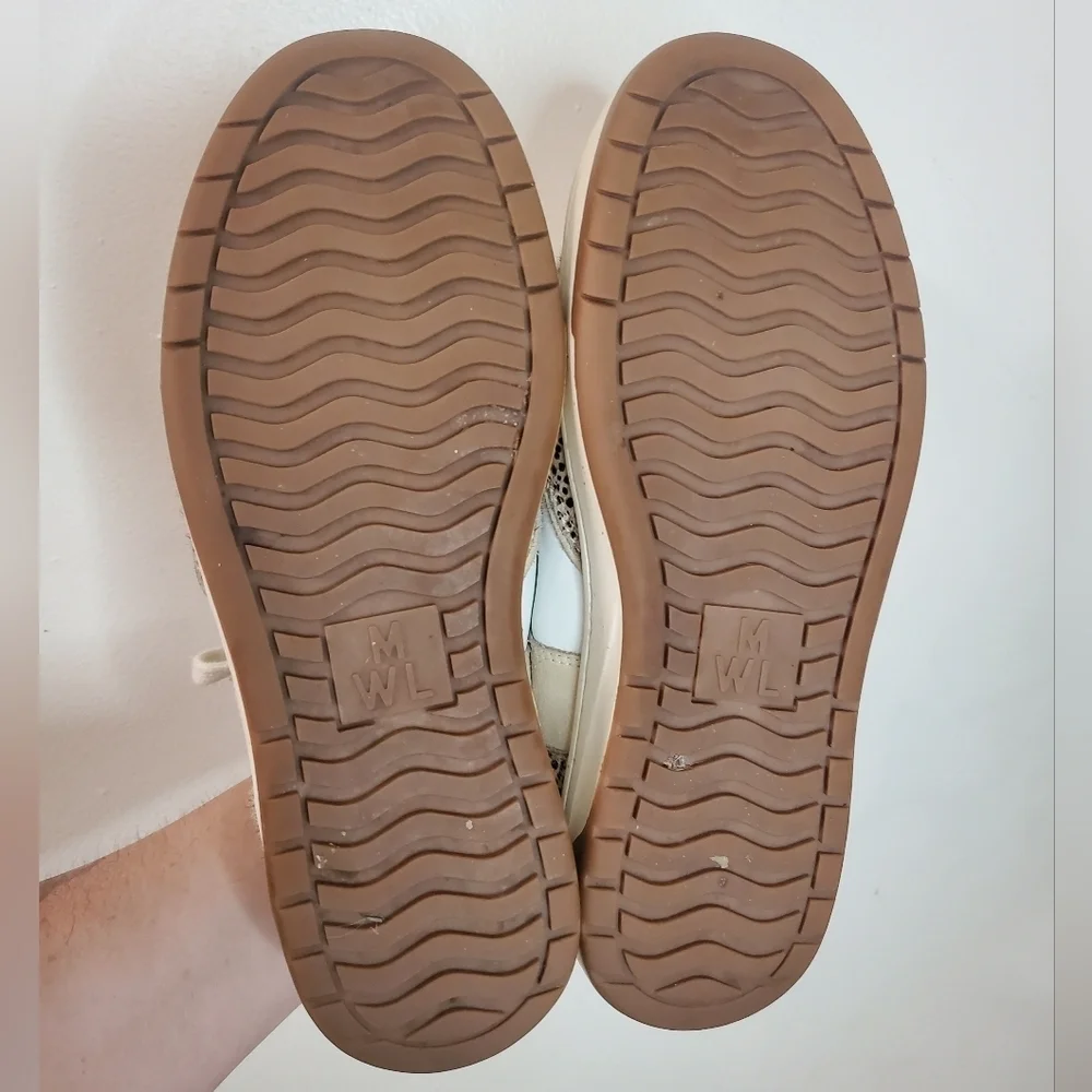 Madewell Court Sneakers Spotted Calf Hair Size 8 Sand Beige